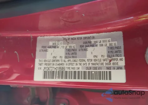 2017 Mazda Cx-3 Grand Touring z USA, uszkodzony, nr VIN JM1DKFD71H0165959